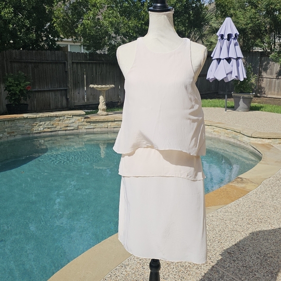 Tibi new york Solid Silk Layered Dress 100% silk 6 - Picture 11 of 15